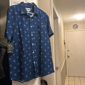 XL Tipsy Elves Men’s Button Down- piñata print